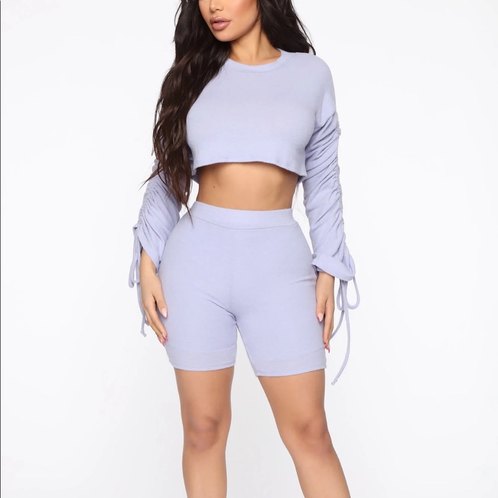 Ruched Ride or Die Biker Short Set
